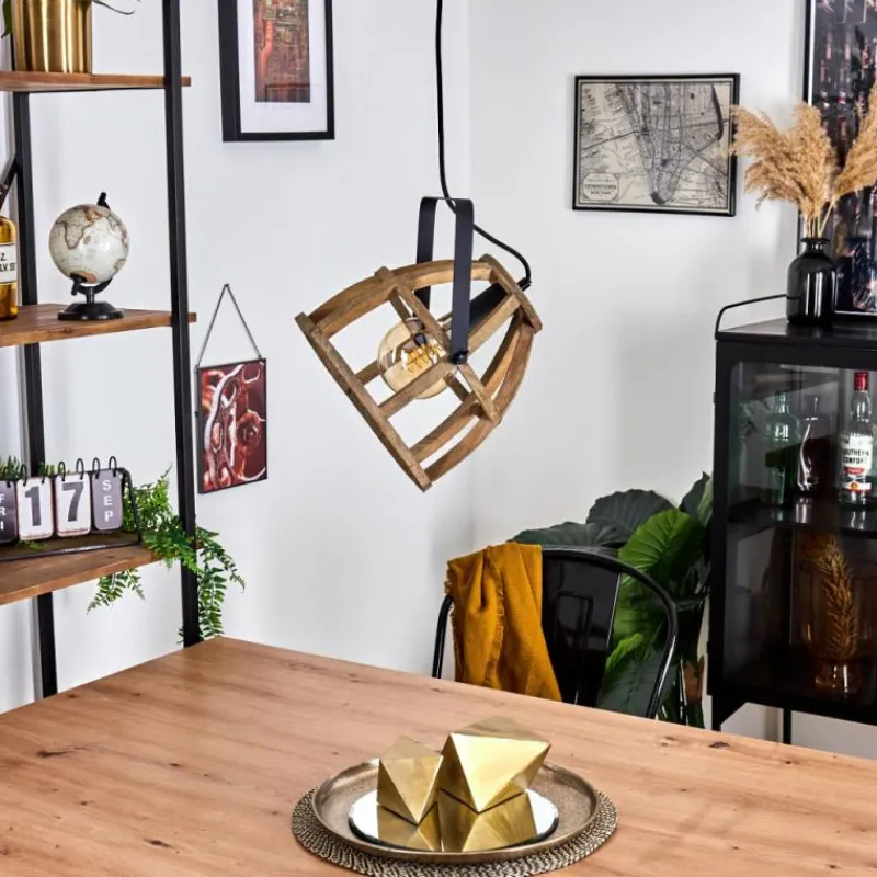 Style Boho-Chic-hofstein Suspension Cailara Écru, Noir, 1 lumière