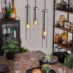 hofstein Suspension Caimitte Clair, Fumé, 3 lumières