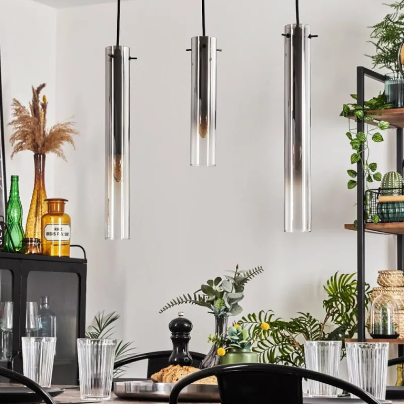 hofstein Suspension Caimitte Clair, Fumé, 3 lumières