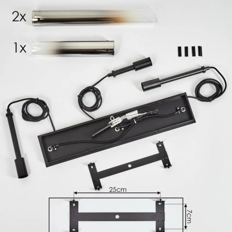 hofstein Suspension Caimitte Clair, Fumé, 3 lumières