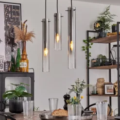 hofstein Suspension Caimitte Clair, Fumé, 3 lumières