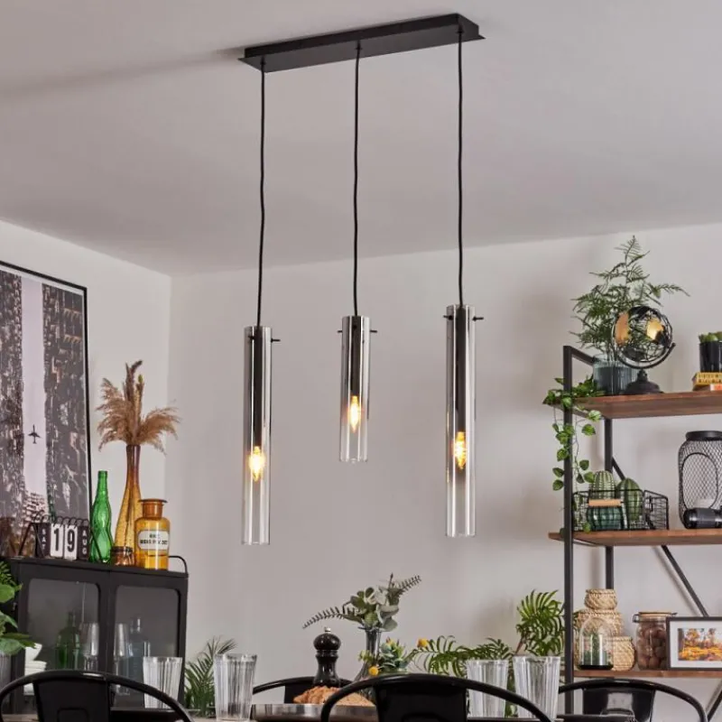 hofstein Suspension Caimitte Clair, Fumé, 3 lumières