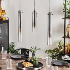 hofstein Suspension Caimitte Clair, Fumé, 3 lumières