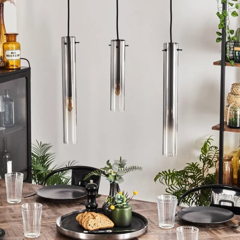 hofstein Suspension Caimitte Clair, Fumé, 3 lumières