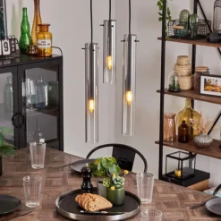 hofstein Suspension Caimitte Clair, Fumé, 3 lumières