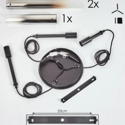 hofstein Suspension Caimitte Clair, Fumé, 3 lumières