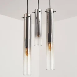 hofstein Suspension Caimitte Clair, Fumé, 3 lumières