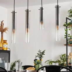 hofstein Suspension Caimitte Clair, Fumé, 4 lumières