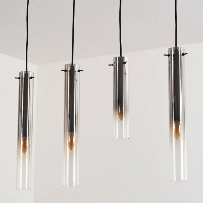 hofstein Suspension Caimitte Clair, Fumé, 4 lumières