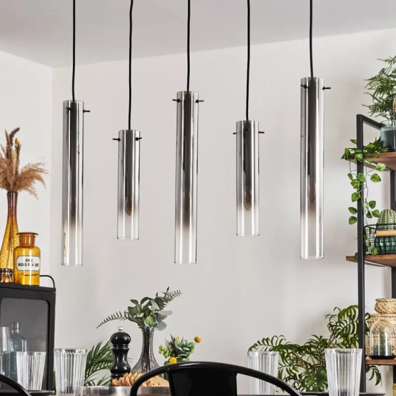 hofstein Suspension Caimitte Clair, Fumé, 5 lumières