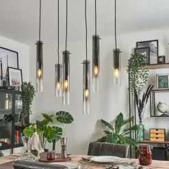 Suspension Verre Fumé-hofstein Suspension Caimitte Noir, 6 lumières