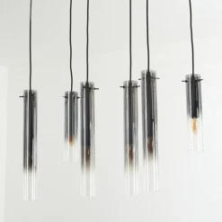 Suspension Verre Fumé-hofstein Suspension Caimitte Noir, 6 lumières