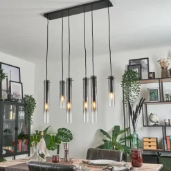 Suspension Verre Fumé-hofstein Suspension Caimitte Noir, 6 lumières