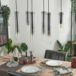 Suspension Verre Fumé-hofstein Suspension Caimitte Noir, 6 lumières