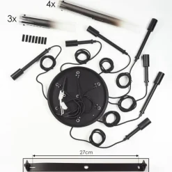 hofstein Suspension Caimitte Noir, 7 lumières
