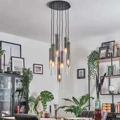 hofstein Suspension Caimitte Noir, 7 lumières