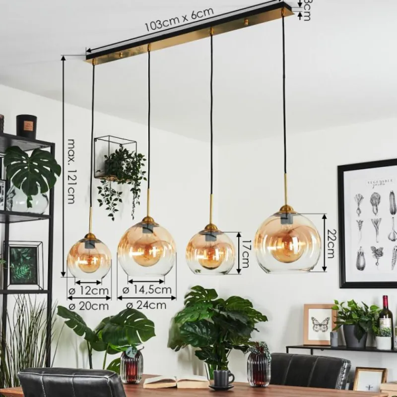 hofstein Suspension Calapa Laiton, 4 lumières