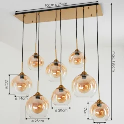 hofstein Suspension Calapa Laiton, 8 lumières