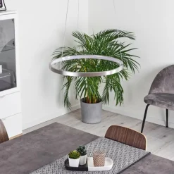 hofstein Suspension Calcium LED Nickel mat, 1 lumière