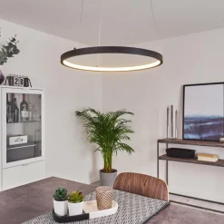 hofstein Suspension Calcium LED Noir, 1 lumière