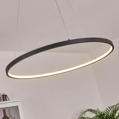 hofstein Suspension Calcium LED Noir, 1 lumière