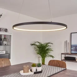 hofstein Suspension Calcium LED Noir, 1 lumière