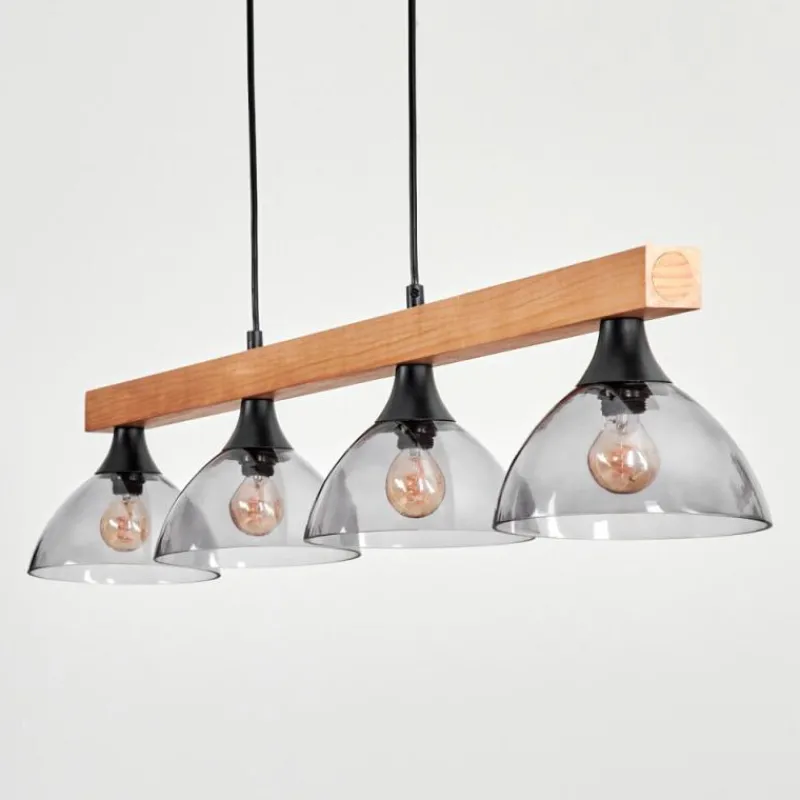 hofstein Suspension Calle Écru, Noir, 4 lumières