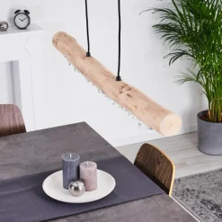 Lampes Vintages & Rétros-hofstein Suspension Calumet LED Brun, Noir, 1 lumière