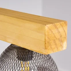 Lampes Vintages & Rétros-hofstein Suspension Camotes Bois clair, Nickel mat, 4 lumières