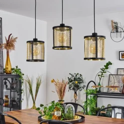 Lampes Industrielles-hofstein Suspension Candelaria Noir, 3 lumières