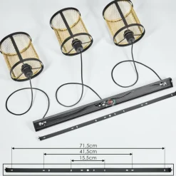 Lampes Industrielles-hofstein Suspension Candelaria Noir, 3 lumières