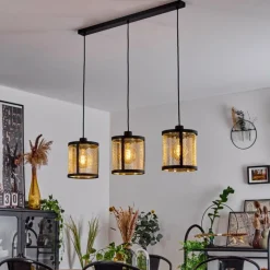 Lampes Industrielles-hofstein Suspension Candelaria Noir, 3 lumières