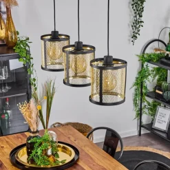 Lampes Industrielles-hofstein Suspension Candelaria Noir, 3 lumières