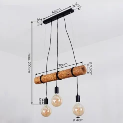 Luminaires Scandinaves-hofstein Suspension Canedo Brun, 3 lumières