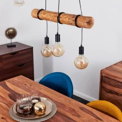 Luminaires Scandinaves-hofstein Suspension Canedo Brun, 3 lumières