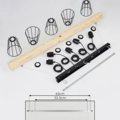 Luminaires Scandinaves-hofstein Suspension Canedo Brun, 5 lumières