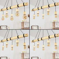 Luminaires Scandinaves-hofstein Suspension Canedo Brun, 5 lumières