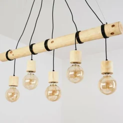 Luminaires Scandinaves-hofstein Suspension Canedo Brun, 5 lumières