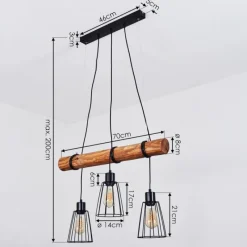 Luminaires Scandinaves-hofstein Suspension Canedo Brun, 3 lumières