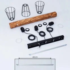 Luminaires Scandinaves-hofstein Suspension Canedo Brun, 3 lumières