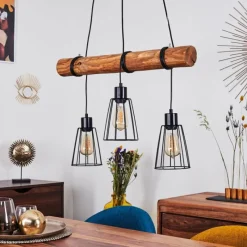 Luminaires Scandinaves-hofstein Suspension Canedo Brun, 3 lumières