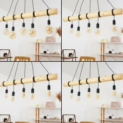 Luminaires Scandinaves-hofstein Suspension Canedo Brun, 5 lumières