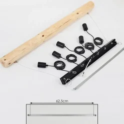 Luminaires Scandinaves-hofstein Suspension Canedo Brun, 5 lumières