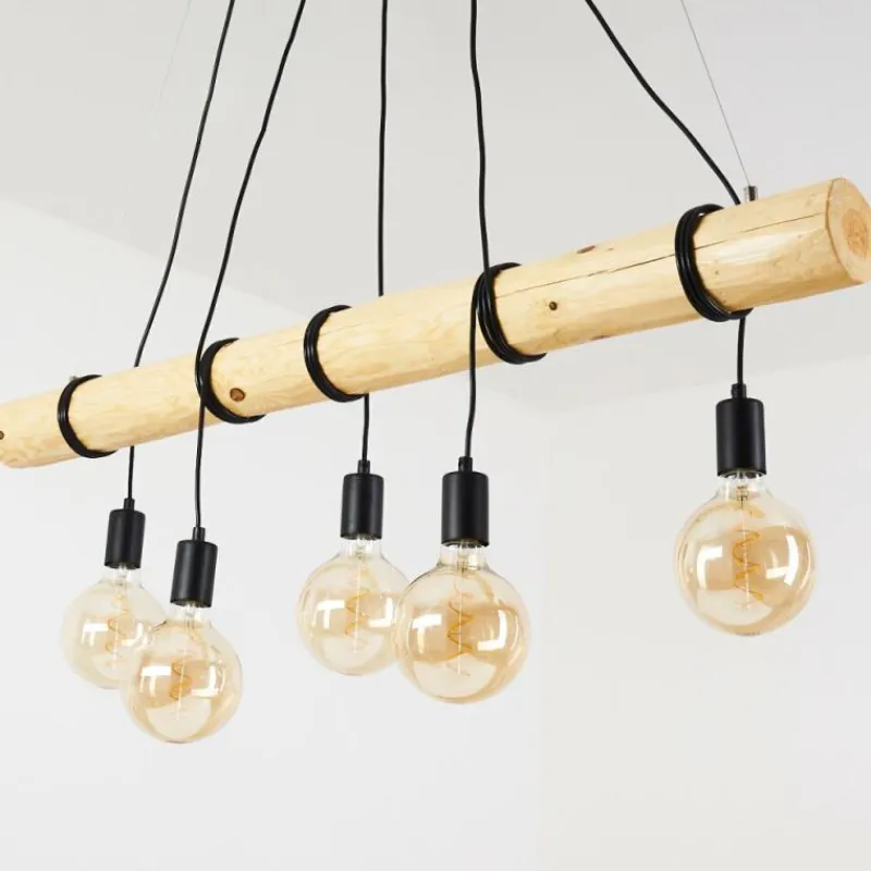 Luminaires Scandinaves-hofstein Suspension Canedo Brun, 5 lumières