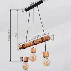 Luminaires Scandinaves-hofstein Suspension Canedo Brun foncé, Noir, 3 lumières
