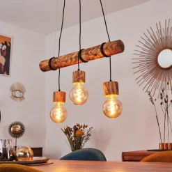 Luminaires Scandinaves-hofstein Suspension Canedo Brun foncé, Noir, 3 lumières