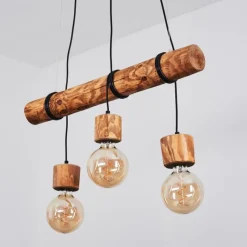 Luminaires Scandinaves-hofstein Suspension Canedo Brun foncé, Noir, 3 lumières