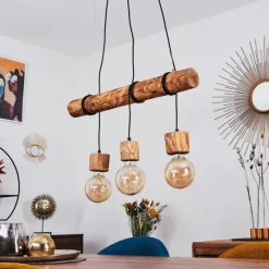 Luminaires Scandinaves-hofstein Suspension Canedo Brun foncé, Noir, 3 lumières