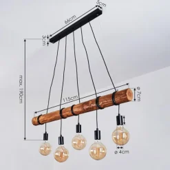 Lampes Vintages & Rétros-hofstein Suspension Canedo Brun, Noir, 5 lumières
