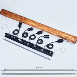 Lampes Vintages & Rétros-hofstein Suspension Canedo Brun, Noir, 5 lumières